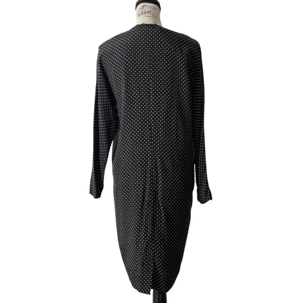 Vintage St. Gillian by Kay Unger Size 6 Dress Silk Shift Black White Polka Dot - Picture 3 of 7